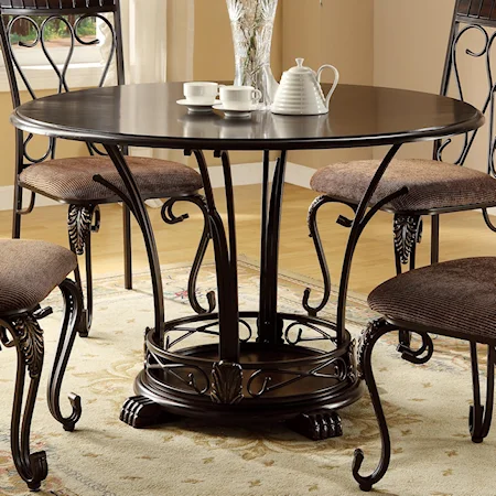 Round Dining Table with Pedestal Base